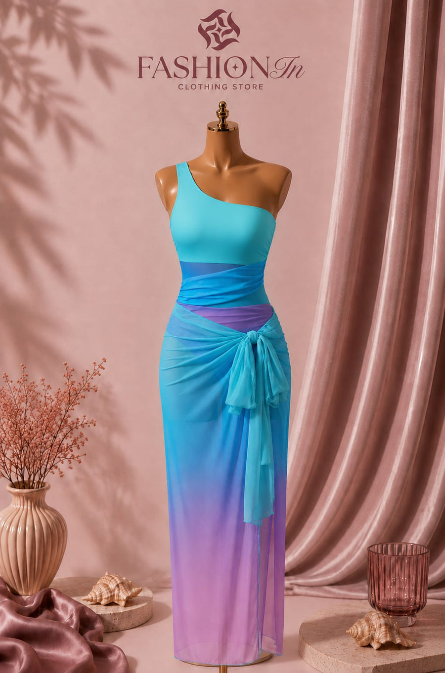 Aurora Ombré Swimsuit & Sarong Set