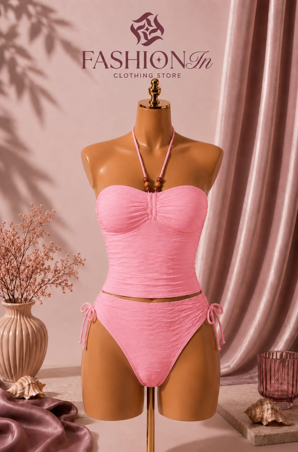 Coral Bay Ruched Swimsuit — Rose