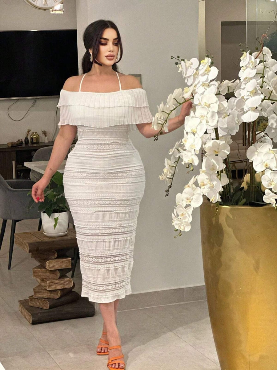 Dalia Off-Shoulder Ruffle Midi