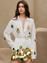 Aurelia Gold Disc Shirt & Skirt Set