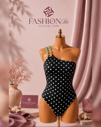 Polka Riviera One-Shoulder Swimsuit