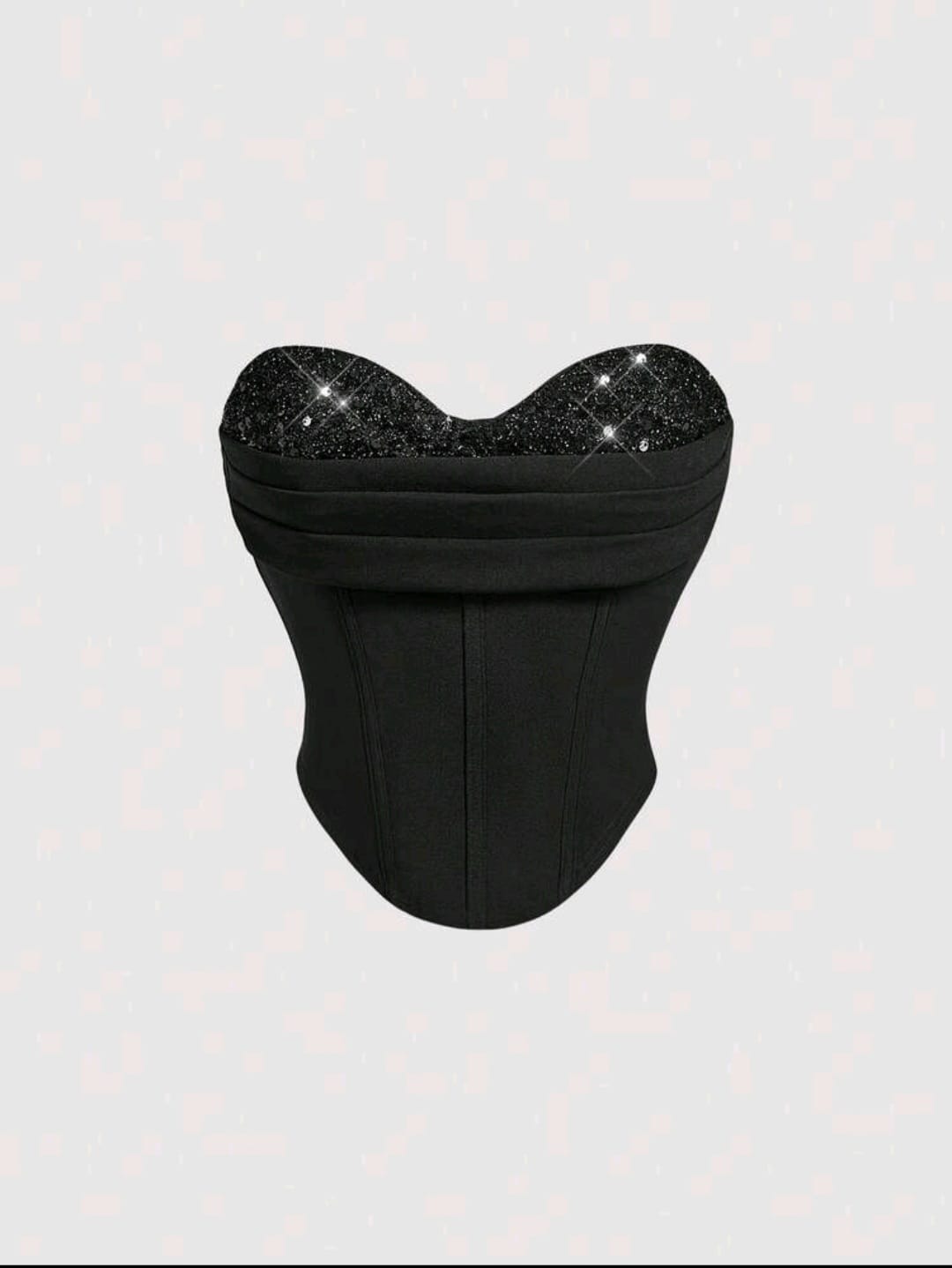 Selene Sequin Corset Top — Black