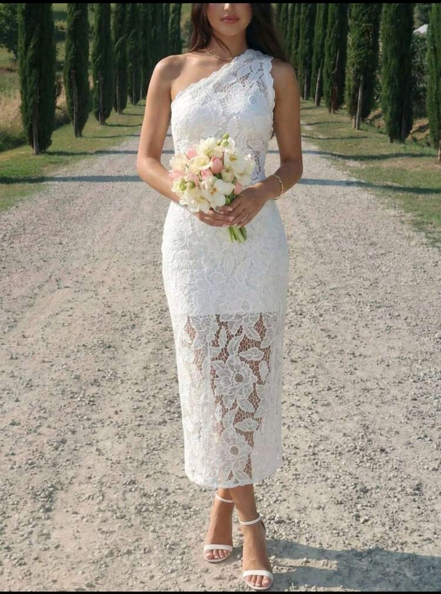 Soraya Ivory Lace Midi Dress